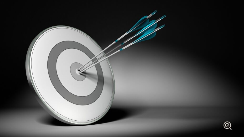 arrows on dart board: implying  business transformation